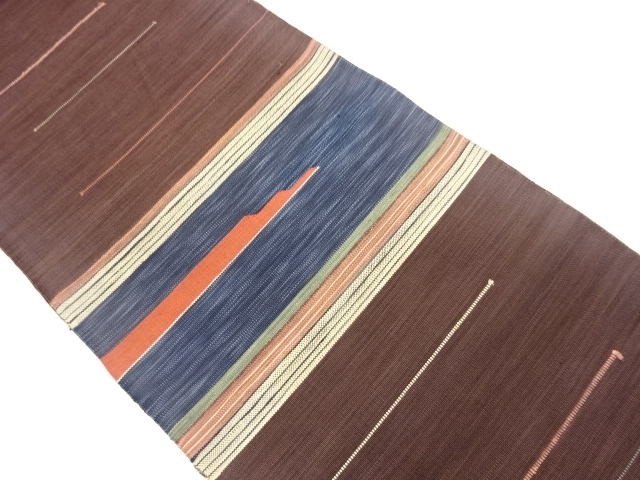 横縞模様織出し名古屋帯